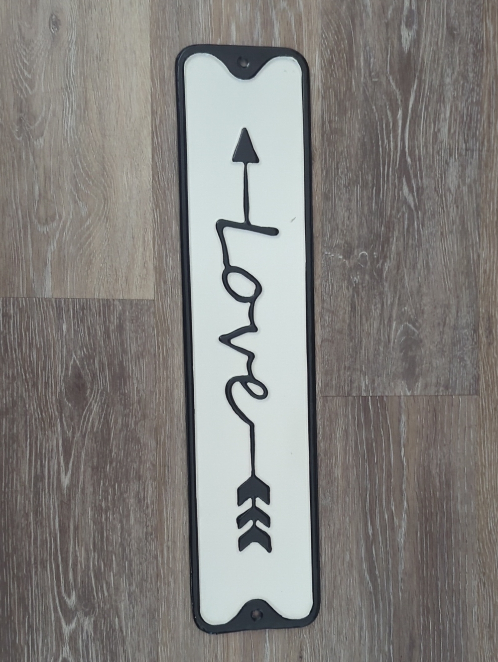 Love Arrow metal Wall Decor Sign - Black and White